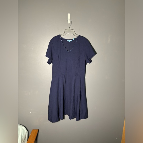 NWT Draper James Ponte V-neck Love Circle Dress Women’s Size Large - Picture 2 of 5